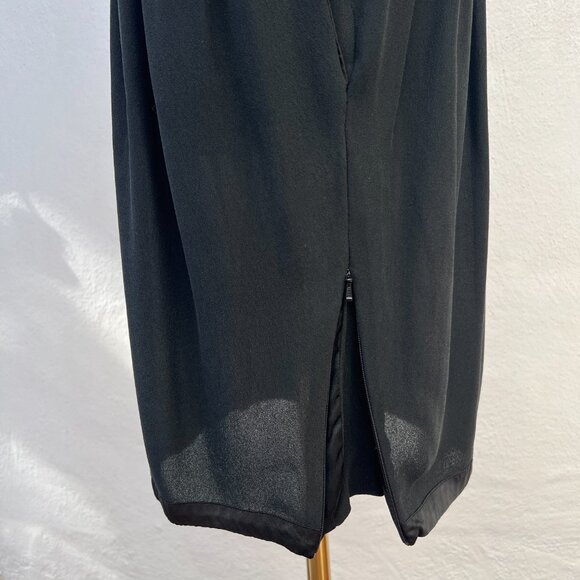 Stella McCartney x H&M Black 100% Silk Side Zip Pencil Skirt w/ Pockets 38/US 8 - Picture 5 of 14